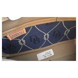 Dooney & Bourke Navy Canvas Logo Tassel Zip Top Handbag