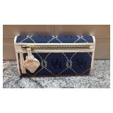 Dooney & Bourke Blue Canvas Wallet with White Trim