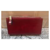 Travelambo Red Leather Clutch Wallet with Card Slots
