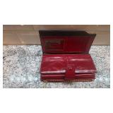Travelambo Red Leather Clutch Wallet with Card Slots
