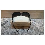 Coach Black Oversized Sunglasses with Patterned Case