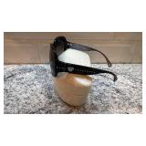 Coach Black Oversized Sunglasses with Patterned Case