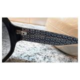 Coach Black Oversized Sunglasses with Patterned Case