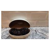 Coach Black Oversized Sunglasses with Patterned Case