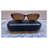 Betsey Era BM1022 Espresso Cat Eye Sunglasses with Case
