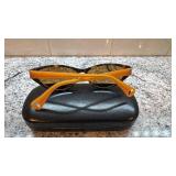 Betsey Era BM1022 Espresso Cat Eye Sunglasses with Case