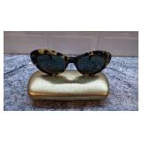 DKNY Tortoiseshell Cat Eye Sunglasses with Gold Case
