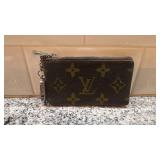 Louis Vuitton Monogram Canvas Key Pouch with Chain and Clasp