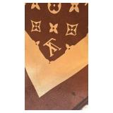 Louis Vuitton Monogram Silk Scarf 34x32 Inches Brown Beige