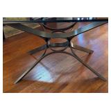 LR - Sculptural Chrome and Glass Coffee Table by Roger Sprunger for Dunbar