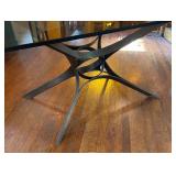 LR - Sculptural Chrome and Glass Coffee Table by Roger Sprunger for Dunbar