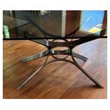 LR - Sculptural Chrome and Glass Coffee Table by Roger Sprunger for Dunbar