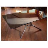 LR - Sculptural Chrome and Glass Coffee Table by Roger Sprunger for Dunbar