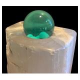 LR - Selenite Crystal Lamp with Art Glass Accent