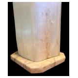 LR - Selenite Crystal Lamp with Art Glass Accent