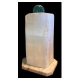 LR - Selenite Crystal Lamp with Art Glass Accent