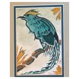 LR - Framed Original Bird Motif Painting by Tessie