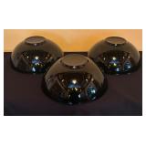 LR - Set of 3 Vintage Green Glass Serving Bowls