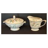 LR - Apple Blossom by Sango Serving Set with Platters, Bowls, Gravy Boat and More