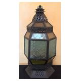 LR - Decorative Metal Lantern with Embossed Details