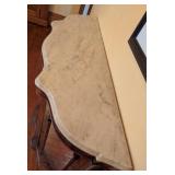 ML - Antique English Marble Top Mirrored Sideboard with Burl Wood Veneer