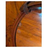 ML - Antique English Marble Top Mirrored Sideboard with Burl Wood Veneer