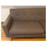 UL - Gray Mid-Century Modern Style Sofa with Wood Legs