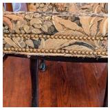 ML - Set of 6 Vintage Upholstered Armchairs with Carved Wood Frames