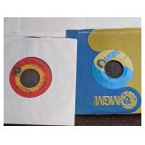 UL - Collection of Vintage 45 RPM Records with Sleeves