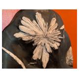 ML - Chinese Chrysanthemum Stone on Wooden Stand, 14 Inch Tall