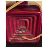 ML - Small Vintage Art Deco Ceramic Table Lamp with Black Shade