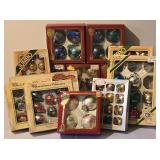 LL - Collection of Vintage Christmas Glass Ornaments Assorted Shapes and Colors