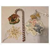 LL - Collection of 11 Assorted Christmas Ornaments Including Penguins and Glass Fish