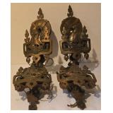 LL - Set of 4 Vintage 15-Inch Electric Wall Sconces with Ship Motif