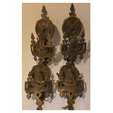LL - Set of 4 Vintage 15-Inch Electric Wall Sconces with Ship Motif