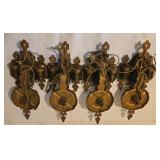 LL - Set of 4 Vintage 15-Inch Electric Wall Sconces with Ship Motif