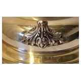 LL - Rogers Silver Plate Covered Serving Dish with Footed Base and Sugar Bowl, Creamer, and Tray Set