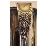 LL - Rogers Silver Plate Covered Serving Dish with Footed Base and Sugar Bowl, Creamer, and Tray Set