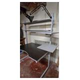 LL - Office Desk with Adjustable Shelves and Overhead Lamp