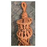 LL - Vintage Macrame Plant Hanger with Wood Beads, 8 Feet Long