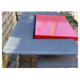 Blackstone 4-Burner Outdoor Gas Griddle with Red Steel Cover and Side Shelves