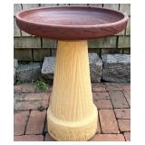 Outdoor Concrete Bird Bath with Decorative Pedestal