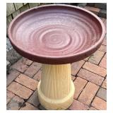 Outdoor Concrete Bird Bath with Decorative Pedestal