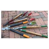 Lot of 7 Garden Pruners, Shears, and Loppers - Various Styles