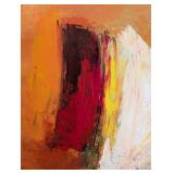 UL - Framed Abstract Oil Painting with Bold Colors by Pedros Martin