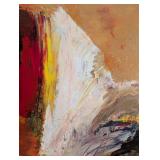 UL - Framed Abstract Oil Painting with Bold Colors by Pedros Martin