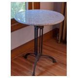UL - Antique French Stone Top Cast Iron Bistro Table