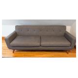 UL - Gray Mid-Century Modern Style Sofa with Wood Legs