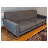 UL - Gray Mid-Century Modern Style Sofa with Wood Legs