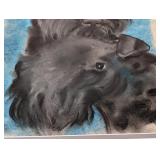 UL - Framed Watercolor Painting of Kerry Blue Terriers